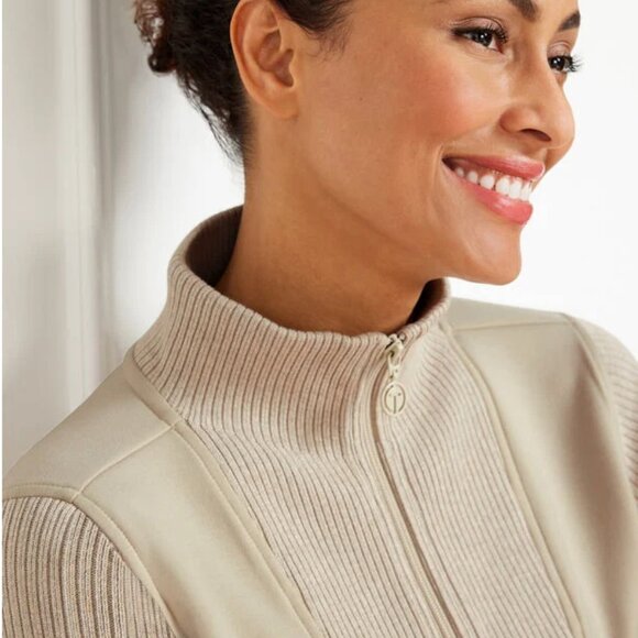 NWT Talbots AirKnit Stretch Mockneck Sweater Jacket 2X - Picture 2 of 3